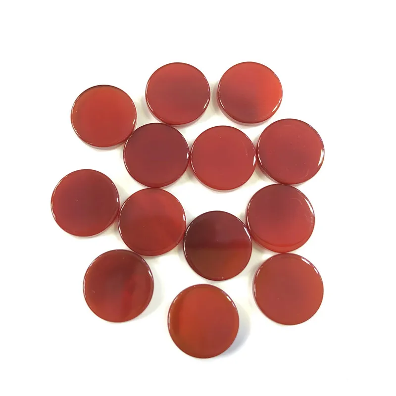 10pcs/Lot Genuine Red Agate Round disc CAB 10mm Flat Gemstones Beads Natural Stones Loose Beads Wholesale For Jewelry Making