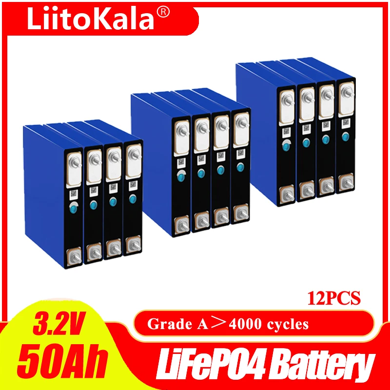 Imagem -03 - Liitokala 3.2v 50ah Lifepo4 Baterias de Lítio para Bicicleta Elétrica Bateria Pacote Sistema Energia Solar ue Eua Livre de Impostos