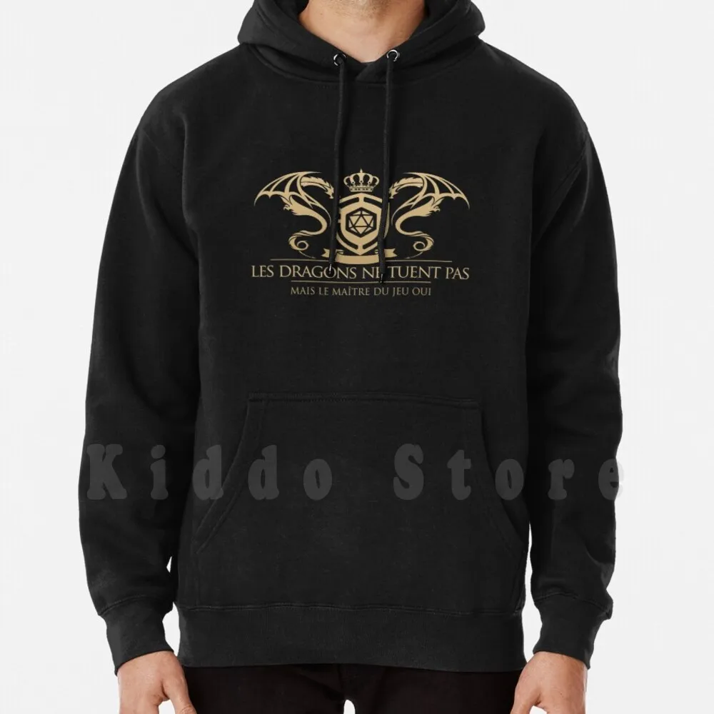 No mataré, pero el maestro del juego sí lo hará: Sudadera con capucha de manga larga Jdr Dragon Role Master Games Quest Masters