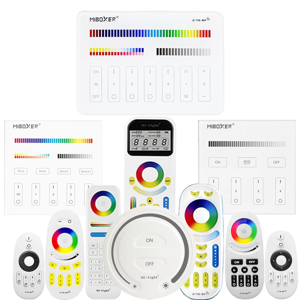 

Milight MiBoxer 2.4G RF Wireless LED Remote RGB Controller Dimmer FUT006 FUT007 FUT088 FUT089 FUT087 FUT090 FUT092 FUT095 FUT096