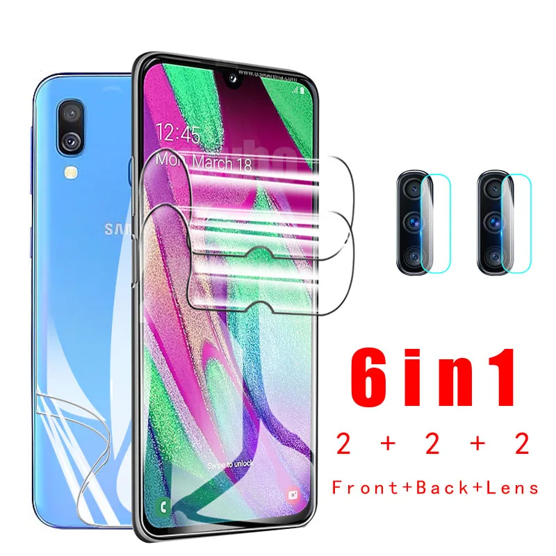 Hydrogel Film For Samsung Galaxy A40 Lens Protective Tempered Glass Screen Protector Sunsung A40 a 40 safty Glass 5.9