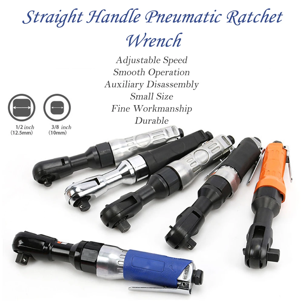 

ROLKETU Air Pneumatic Wrench 1/2" 3/8" 85N.M Industrial Grade Powerful Ratchet Spanner High Torque Small Wind Gun Power Tools