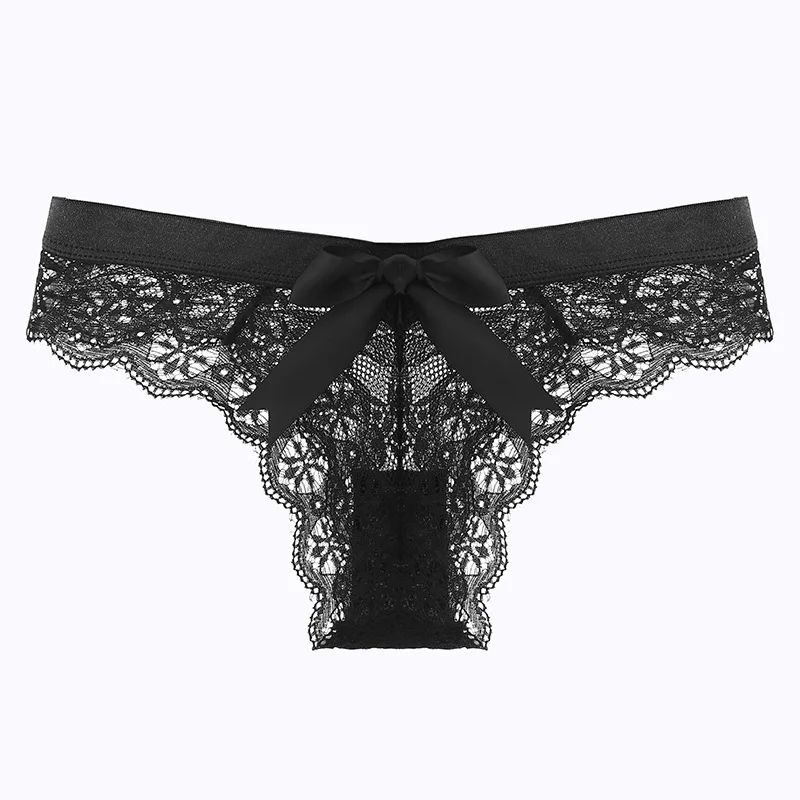 

Sexy Lace Thong Women's Large Size Transparent Hollow Ladies Briefs European and American Fashion Girls T Pants