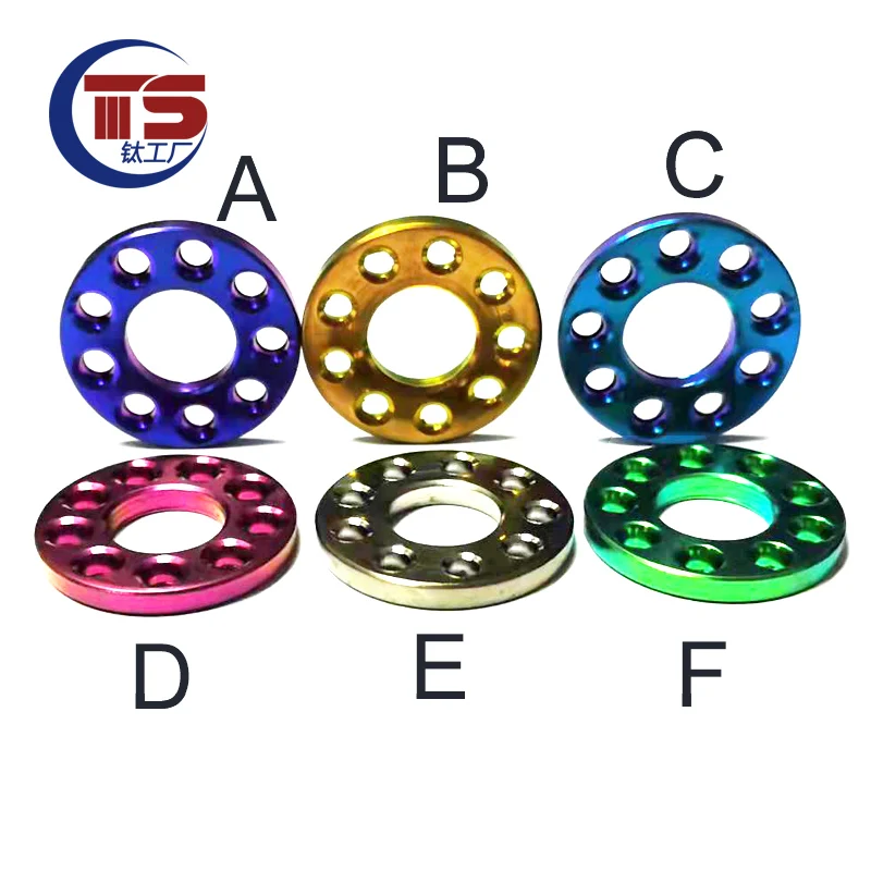 

TS Titanium M6 M8 M10 Bolt Screw Nine Holes Spacer Flat Washer Motorcycl Decoration