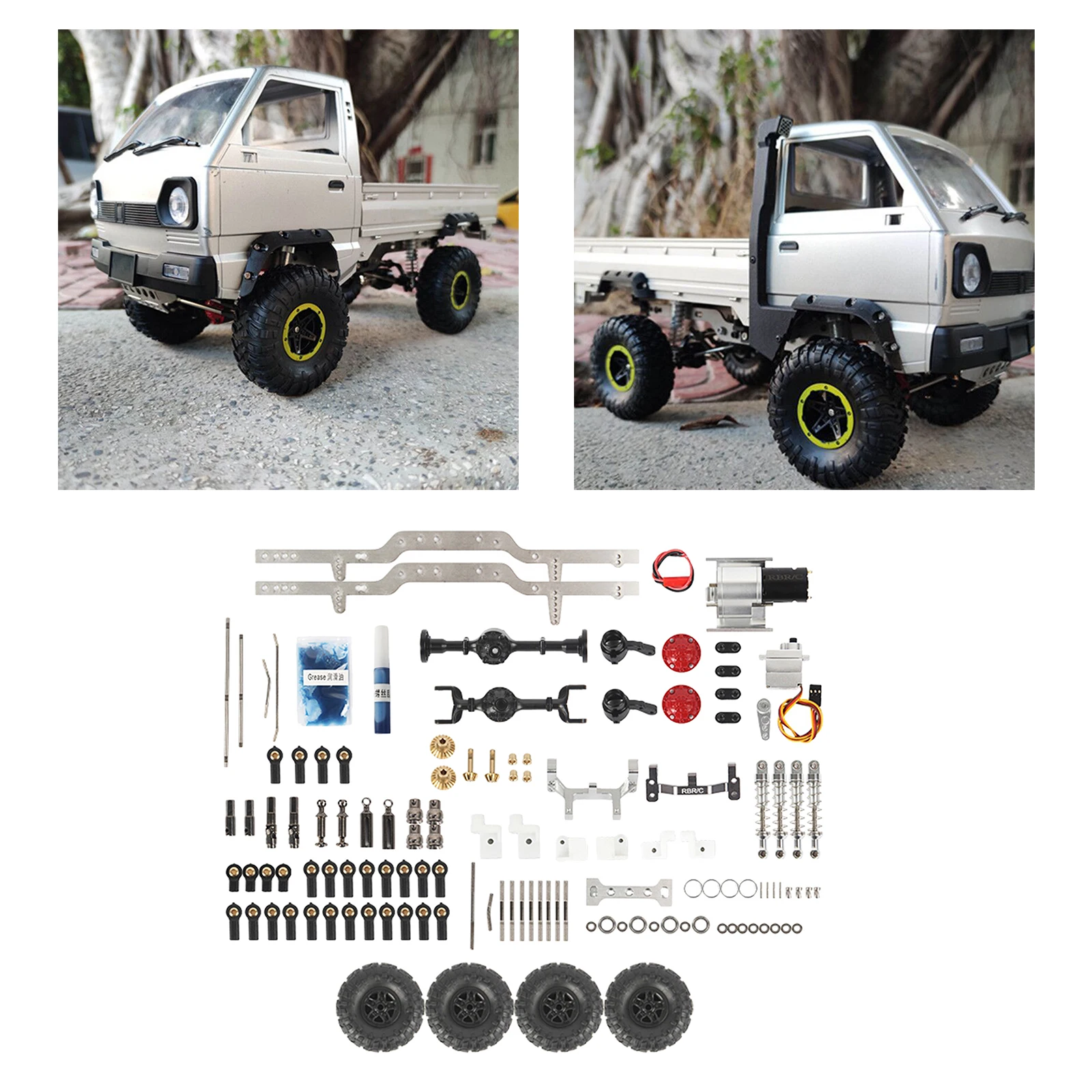 1:10 Metal RC Car Chassis Body Kit High Performance Upgrade Parts for 1/10 Scale WPL D12 RC Replacements Parts