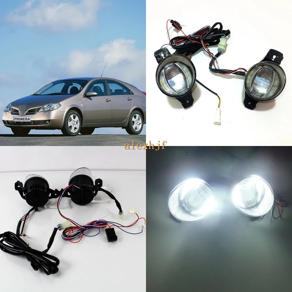 

July King 1600LM 24W 6000K Car LED Q5 Lens Fog Lamp + 1000LM 14W Day Running Lights DRL Case for Nissan Primera 2001+