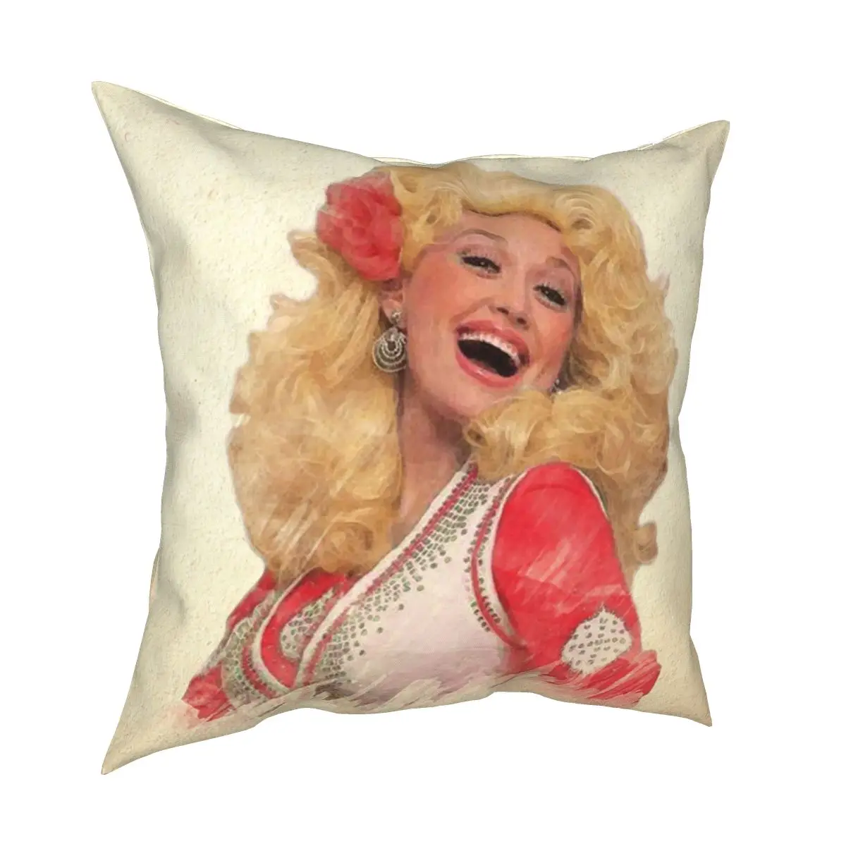 Dolly Parton Watercolor Square Pillowcase Polyester Creative Zip Decorative Pillow Case Car Cushion Cover 18