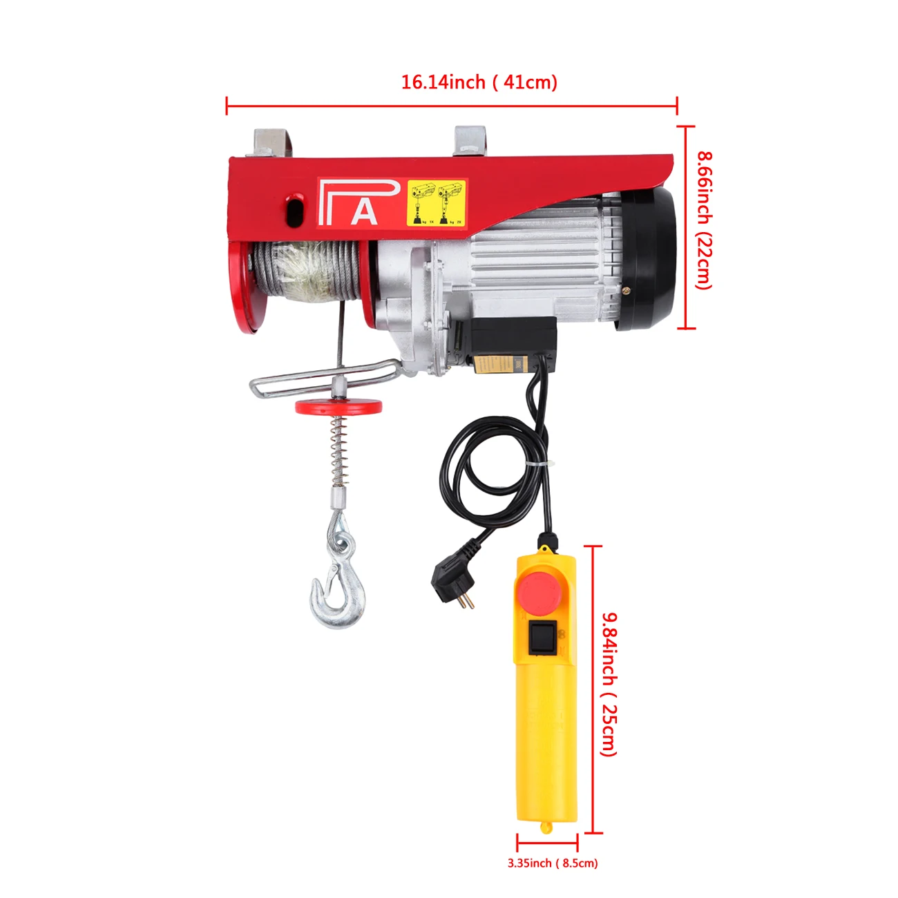 Samger 600/1000KG Electric Hoist Cable Winch Scaffold Electric Workshop Garage Power  Remote Control Cable Winch Lifting Tools