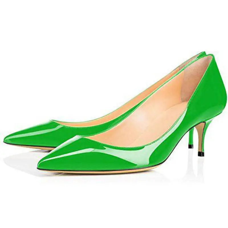 

Thin Heels Pumps 2021 Summer Women's Shoes Pointed Toe Shallow Mouth Cat Heel Office Shoes Green Candy Color Sandalias Femininas