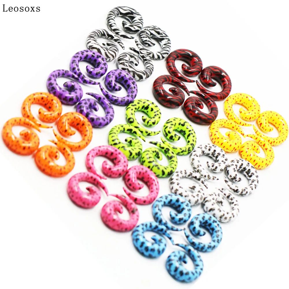 Leosoxs 9pcs Mixed Color Snail Ear Piercing European and American Alternative Jewelry