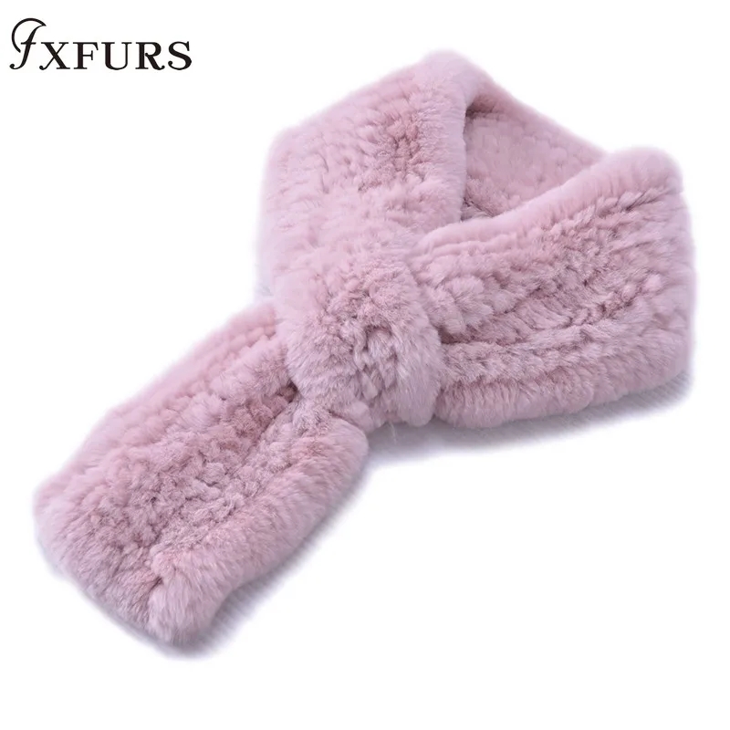 

Brand New 2020 Genuine Real Rex Rabbit Fur Women's Fashion Fur Scarf Scarves Silver Fox Fur Knitted Wraps Multicolor Winter Warm