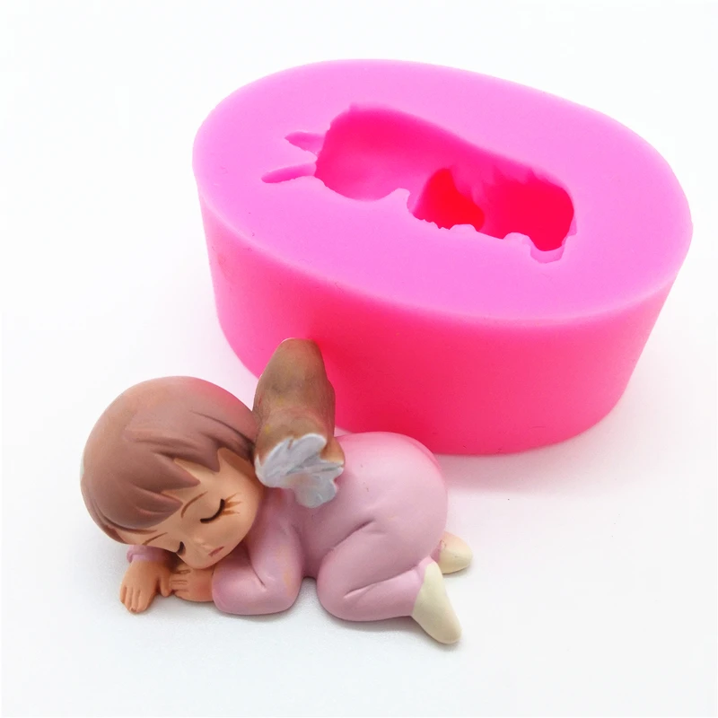 Sleeping Angel Silicone Mold DIY Conversion Resin Gypsum Candle Concrete Crystal Dropping Gel Mold Manufacturing Crafts