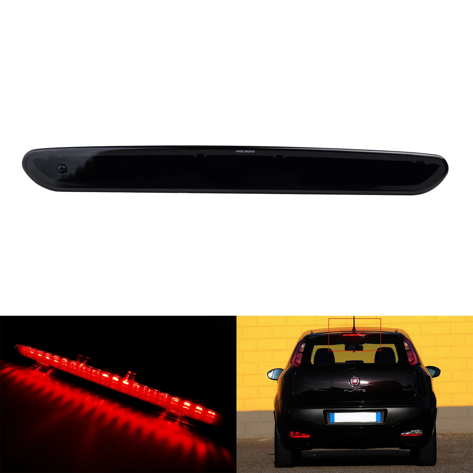 ANGRONG 1X Red LED Third High Level Tail Brake Light Lamp Fit Fiat Abarth Grande Punto Evo