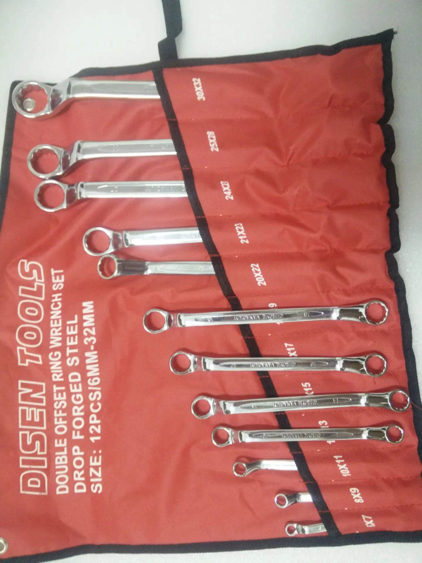 Double open wrench set 12pcs