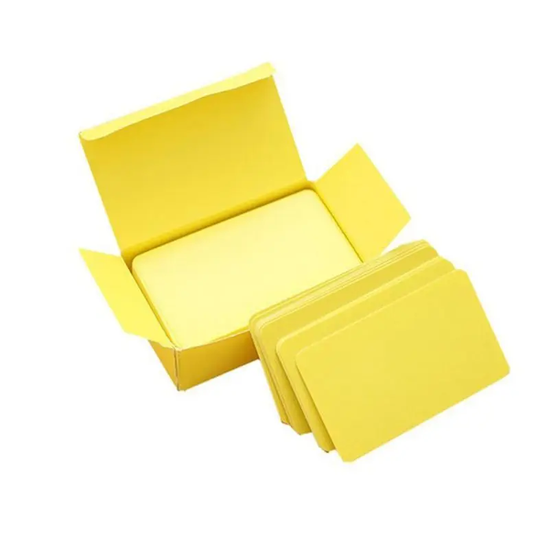 100 Pieces Yellow Cards White Blank Card Christmas Valentine\'s Day DIY Paper Box