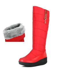 Women's Down Snow Boot Thick Plush Winter Warm High Boot For -30 Degree Waterproof Cold Weather Girls Shoes Big Size 35-44