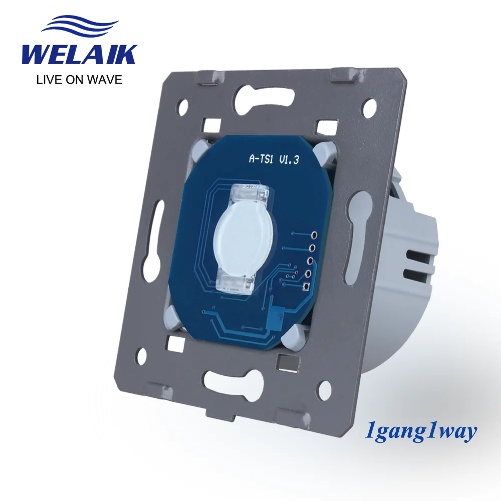 WELAIK EU Single FireWire 1 ~ 1000W Cross 1Gang 1Way 2Way Smart LED Strip Switch Wall Touch Switch Module 220V 5A A911-A912