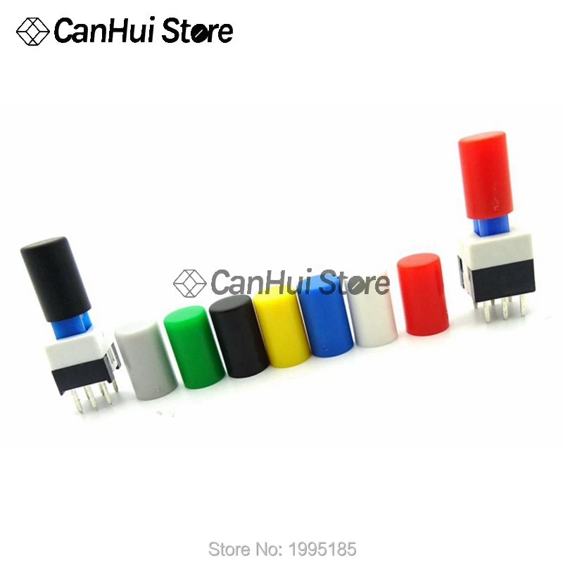 70Pcs Tactile Push Button Switch Cap 10mm Applies to 5.8*5.8 7*7 8*8 8.5*8.5 Self-locking Switch Button Cap A04 Switch caps