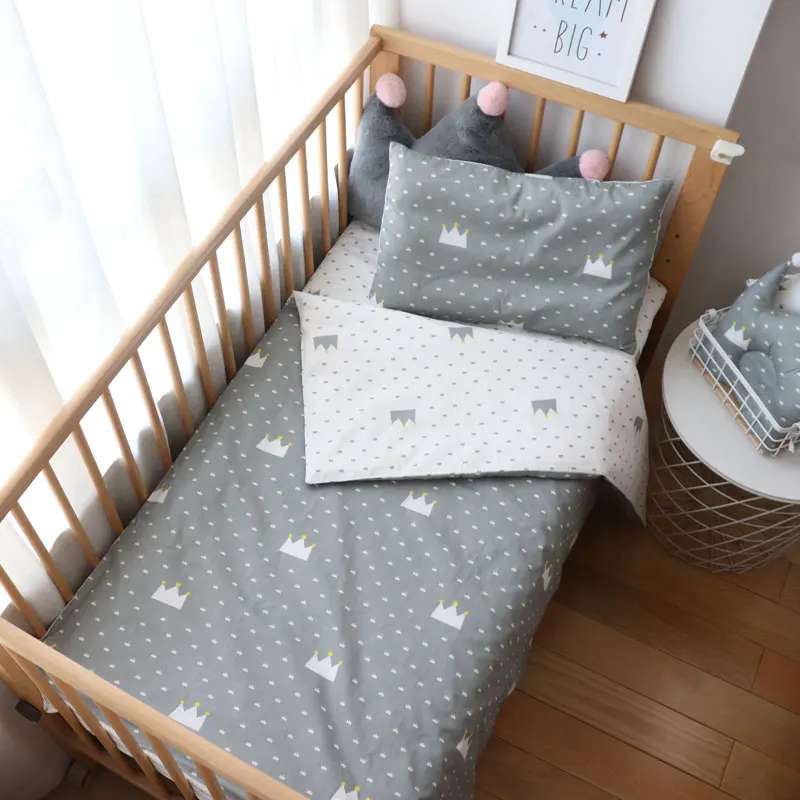 Baby Bedding Set Nordic Baby Bed Linen For Newborns Cotton Kids Crib Kit With Bumper Infant Nursery Decor  3 5 11 Pcs Set