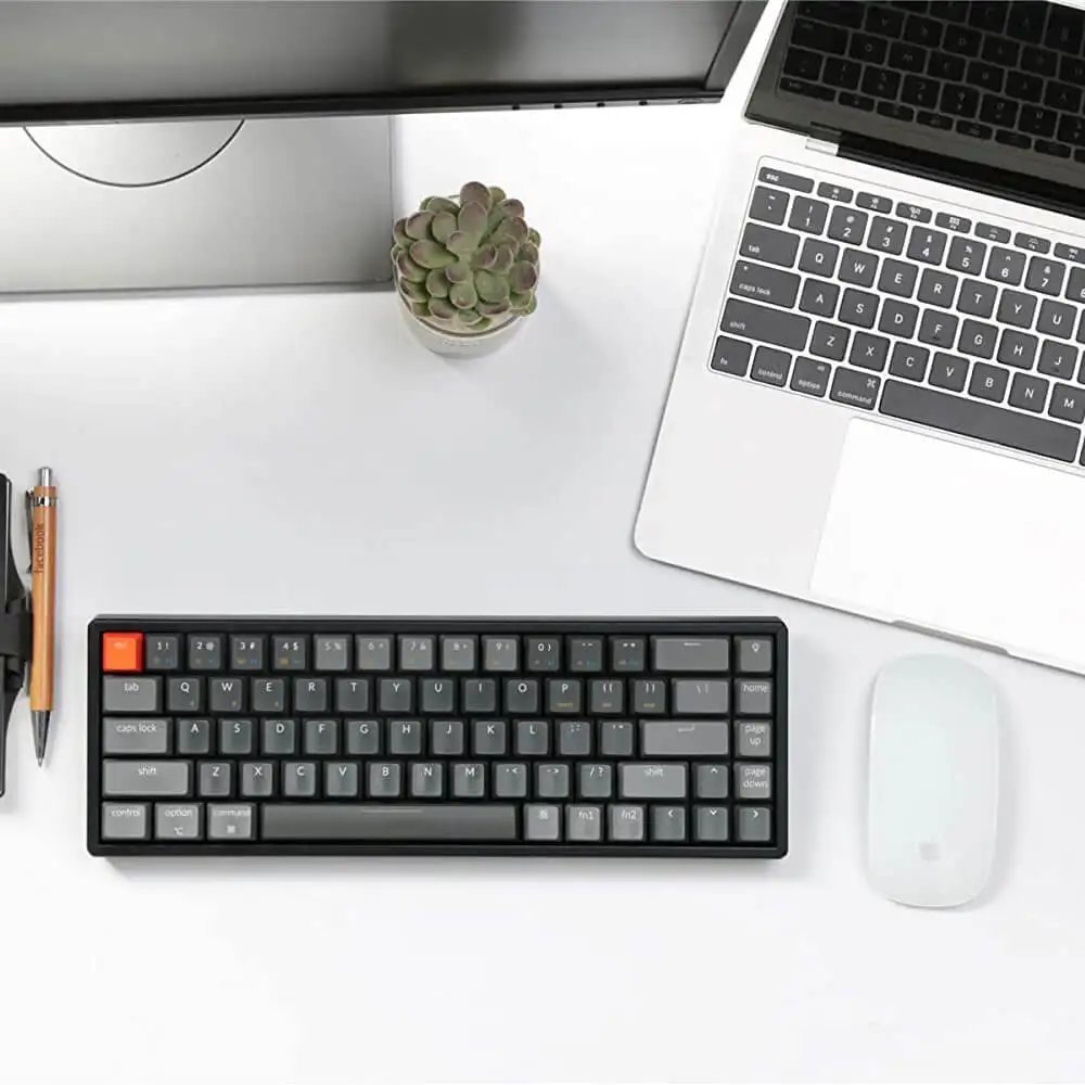 Keychron K6 W 68-Key Hot Swappable USB Bluetooth Computer Mechanical Keyboard, Aluminum Frame RGB Backlit Gateron Switch