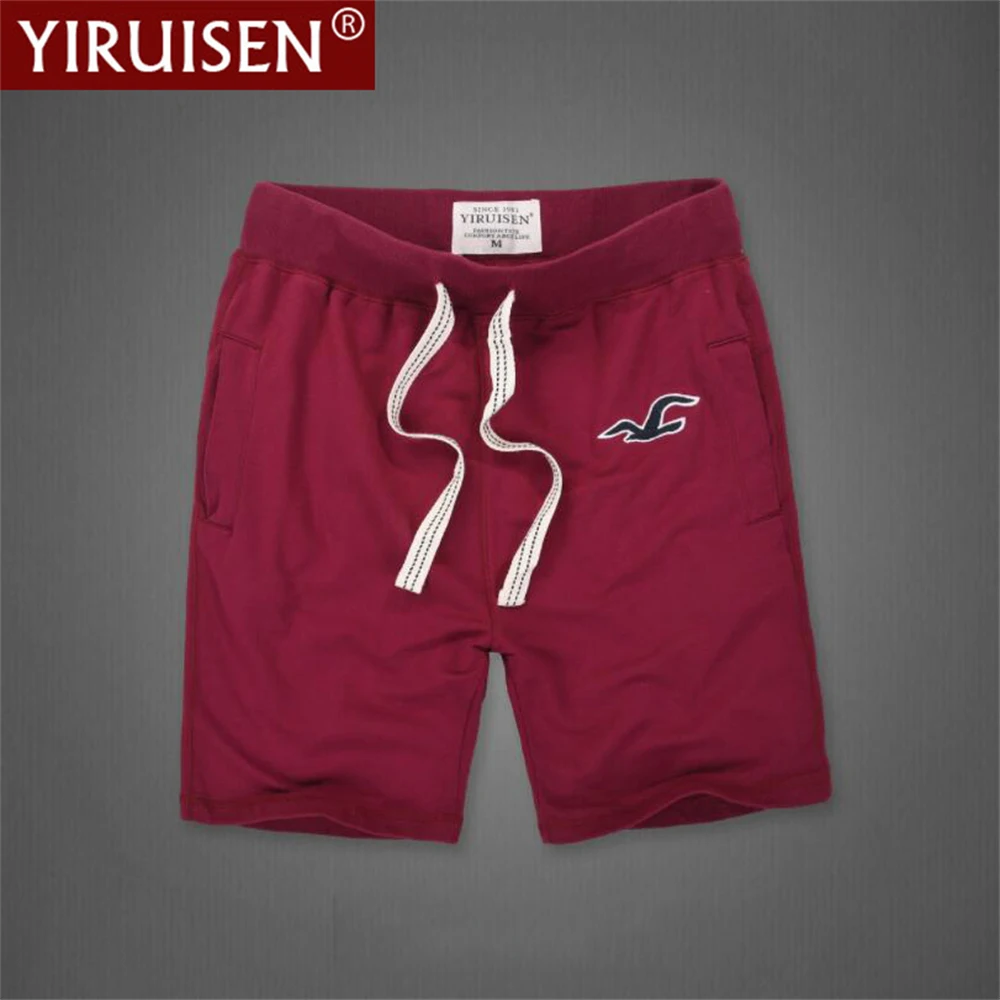 YiRuiSen 100% Cotton Men\'s Shorts Summer Vintage Male Shorts Embroidery Script Logo Tracksuit Pants Board Sweatpants Breechcloth