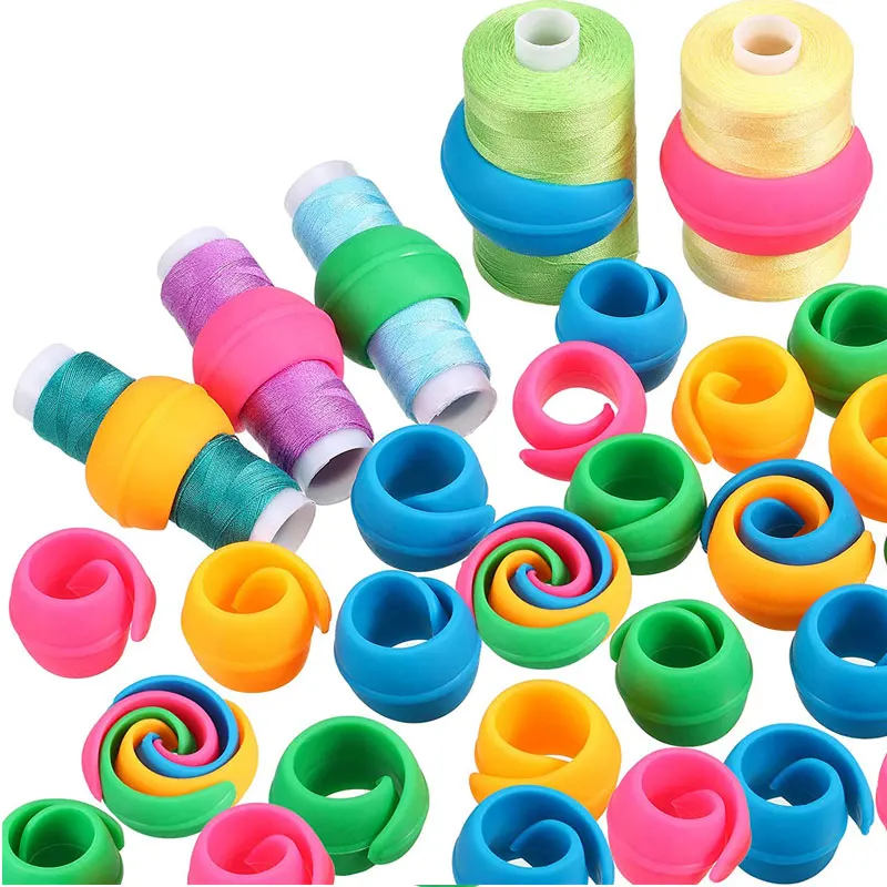 12Pcs/Set Sewing Thread Bobbin Holde Spool Huggers Thread Spools Savers Silicone Bobbin Holder Prevent Thread Unwinding
