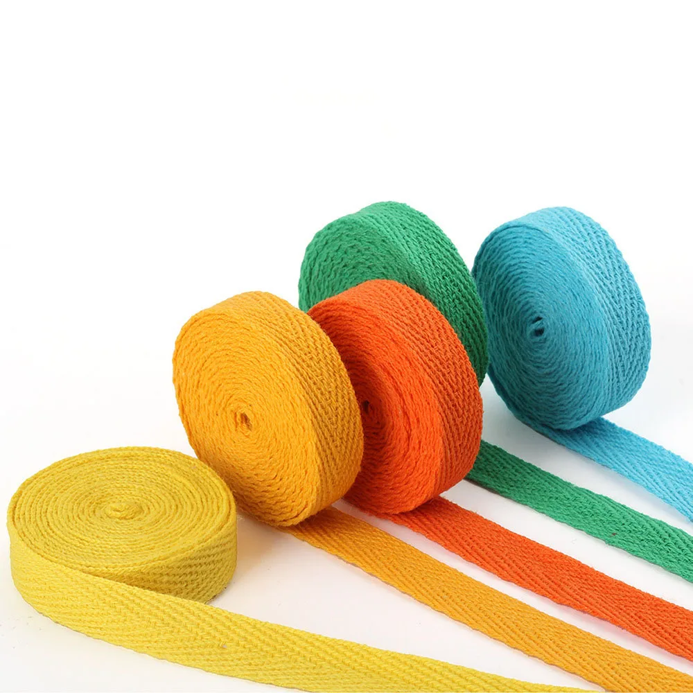 10mm Cotton Webbing Polyester Ribbon Herring Bonebinding Tape Lace Trimming for Packing Shoes Clothing Craft Accessories 5m/lot