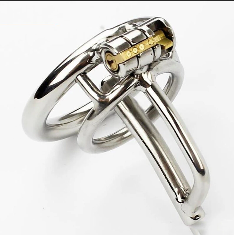 Stainless Steel Male Chastity Device with Catheter Small Cock Cage Metal Penis Lock Bdsm Sex Toy for Men Chastity Belt