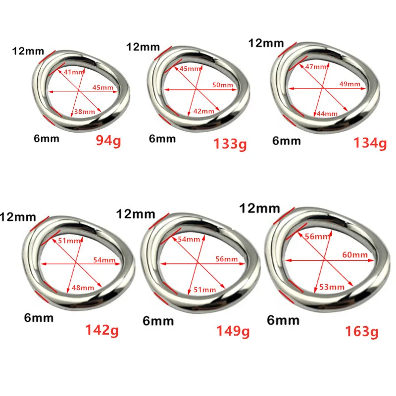Stainless steel penis bondage lock cock Ring Heavy Duty male metal Ball Scrotum Stretcher Delay ejaculation BDSM Sex Toy men - Image 6