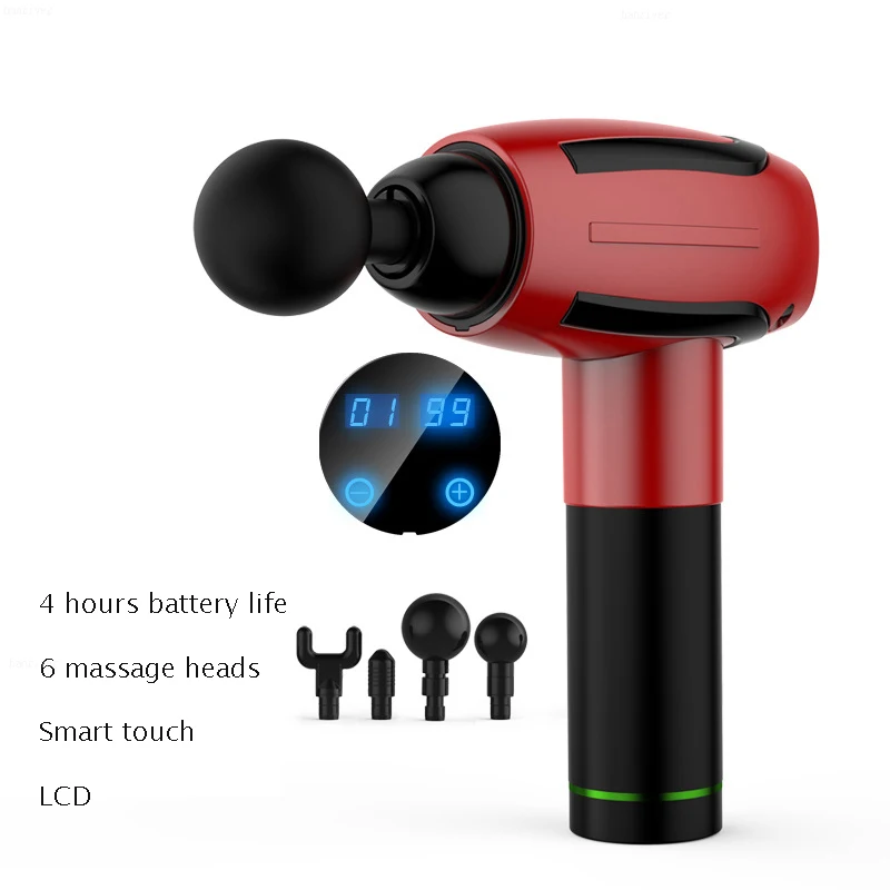 

Electric fascia gun muscle relaxer high frequency silent deep fitness vibrating neck gun massager body at home to reduce fat