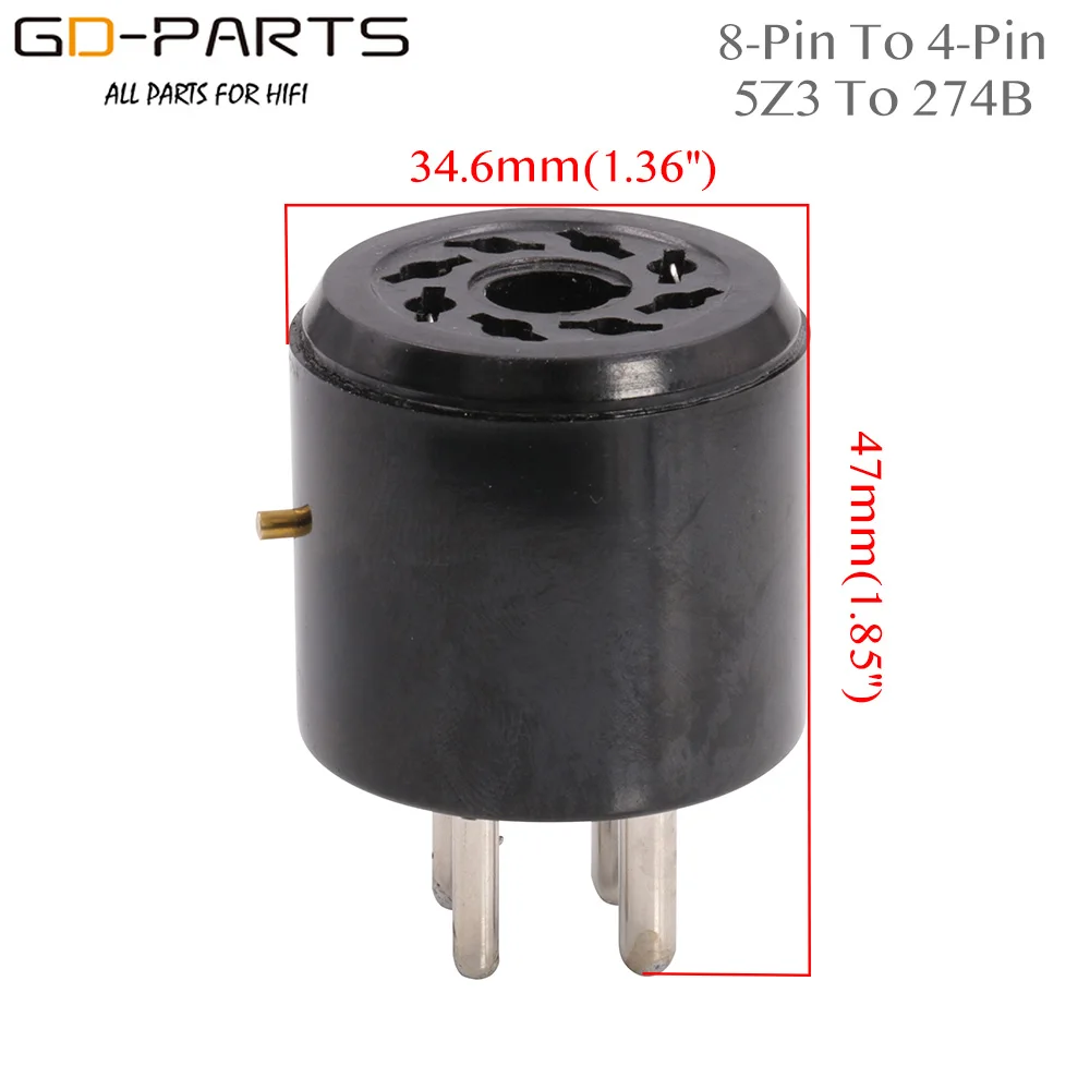 VACUUM CONVERTER SOCKET ADAPTER 8pin to 4pin 4pin to 8pin Tin plated for 5Z3 to 274B Vacuum tube HiFi Guitar audio amplifier 1PC