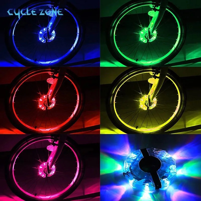 RGB Colorful Bike Wheel Hub Lights USB Rechargeable Waterproof LED  Cycling Bicycle Spoke Light for Safety Warning Decoration