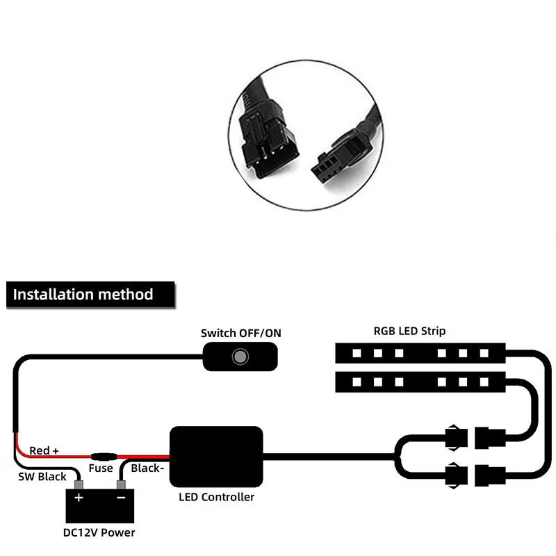 2PCS Motorcycle LED KIT Light Strips- RGB Multi-Color RF Wireless Remote Control Accent Glow Neon Ground Effect Lights lamp