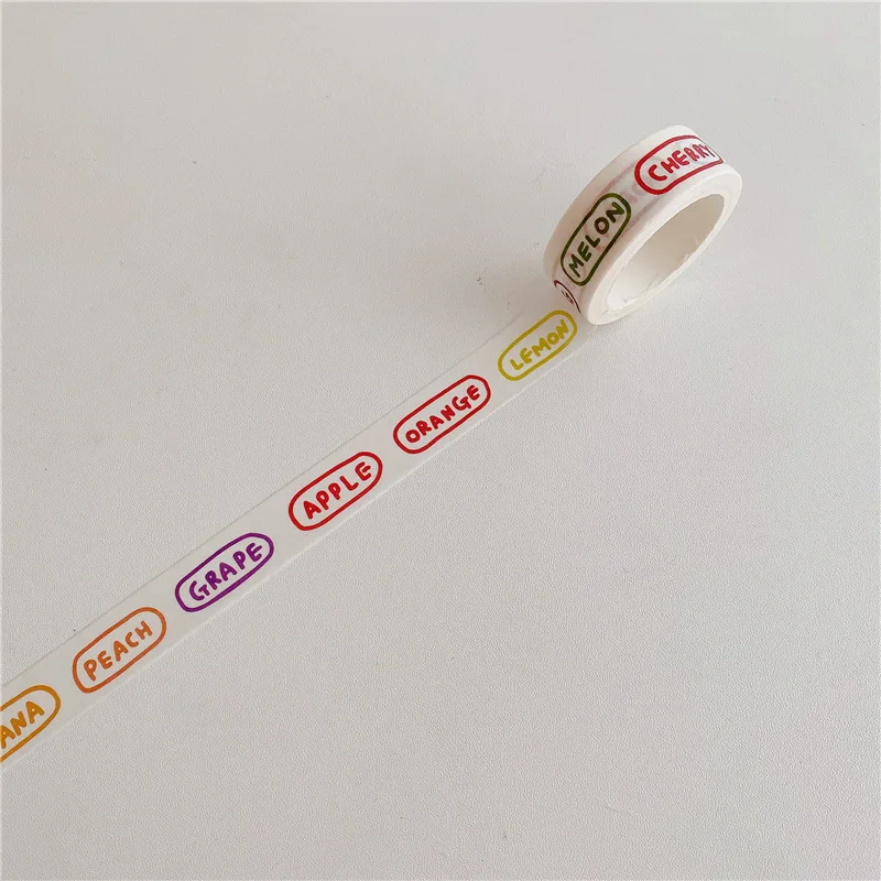 Cute Colored English Washi Tape Decorative Masking Tape Diy Scrapbooking Album Collage School Office Supplies Stationery