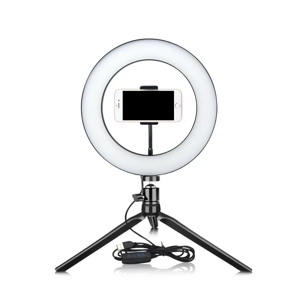 Led Selfie Ring Light Photography Lighting Kit Ring Lamp With Tripod For Live Video phone