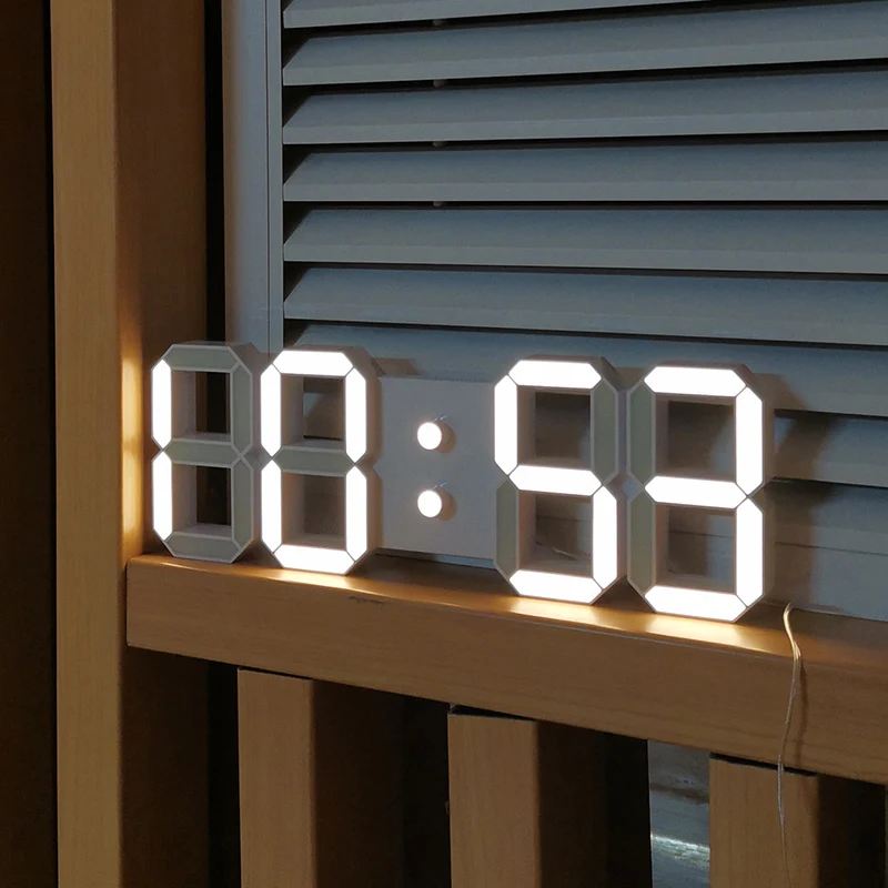 LED luminous clock 3D clock three-dimensional WIFi network living room electronic clock perpetual calendar electronic clock