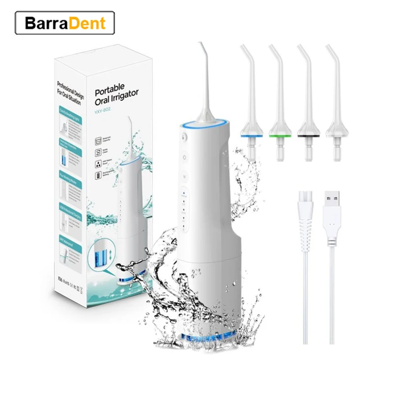 Rechargeable Portable Oral Irrigator 360 ml IPX 7 grade Waterproof 2000mAh Battery Water Flosser  30-120 PSI Multifucntion Jet