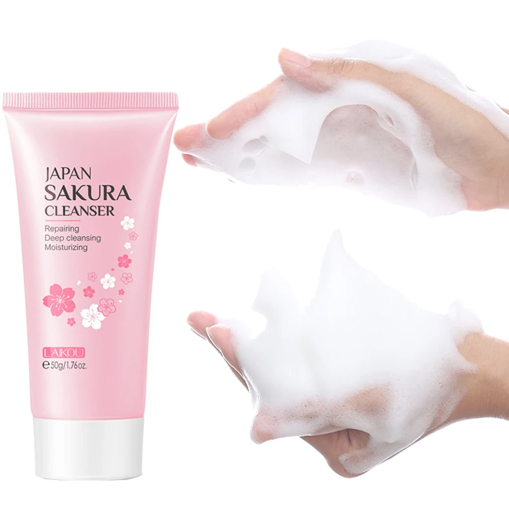 

Japan Sakura Cleanser Gentle Deep Cleansing Remove Blackhead Shrink Pores Moisturizing Oil Control Face Skin Care Cleanser 50g