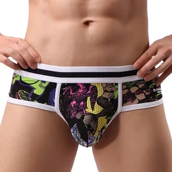 Brand Men's Cartoon Briefs Underwear Men Cotton Breathable Panties Male Sexy U-convex Soft Print Briefs Man Jock Strap Cuecas