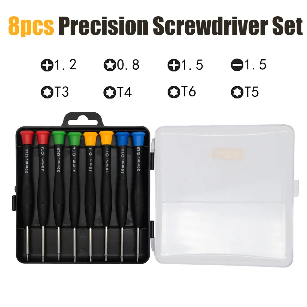 8pcs Precision Screwdriver Set DIY Dismountable Screw Driver Set Mini Tool Case