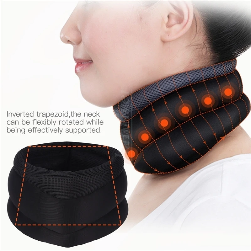 

Magnetic Stone Compress Neck Massager Adjustable Neck Brace Support Cervical Breathable Fixed Collar Heating Stiff Shoulder Cure