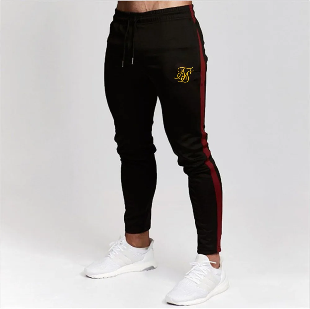 Spring Autumn Gyms Men Joggers Sweatpants Sik Silk Men\'s Joggers Trousers Sporting Clothing The High Quality Bodybuilding Pants