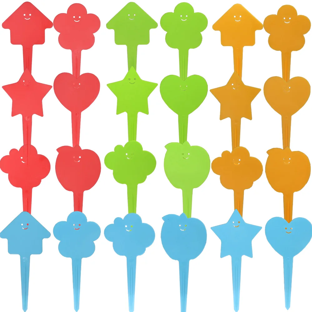 

250pcs Plastic Plant Innovation Labels House Heart Flower Apple Nebula Shape Tag Nursery Potted Flowers Tags Reusable Watertight