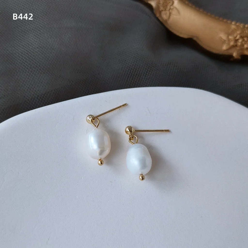 Original Design Natural Freshwater Pearl 14K Gold Filled Fashion Lucky Flower Lady Stud Earrings Wedding Jewellery Gift