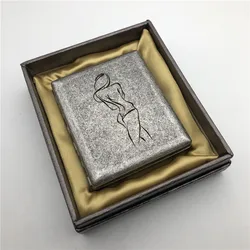 Sexy Girl Back Ins Style Brass Cigarette Case Old Silver Color Cigarette Box Smoking Holders Portable Mens Gifts With Gift Boxes