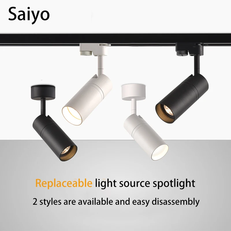 

Saiyo Surface Mounted Led Ceiling Light GU10 COB Spot Lights 3/5/7W 220V Adjustable Track Lamp Indoor Lighting