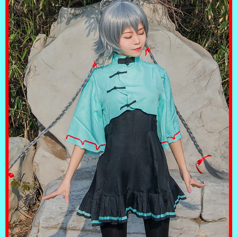 

Костюмы для косплея Luo Tianyi Vocaloid, анимация Nichijou, прекрасное женское платье Hansenne, китайское традиционное платье чонсам, топы, платья