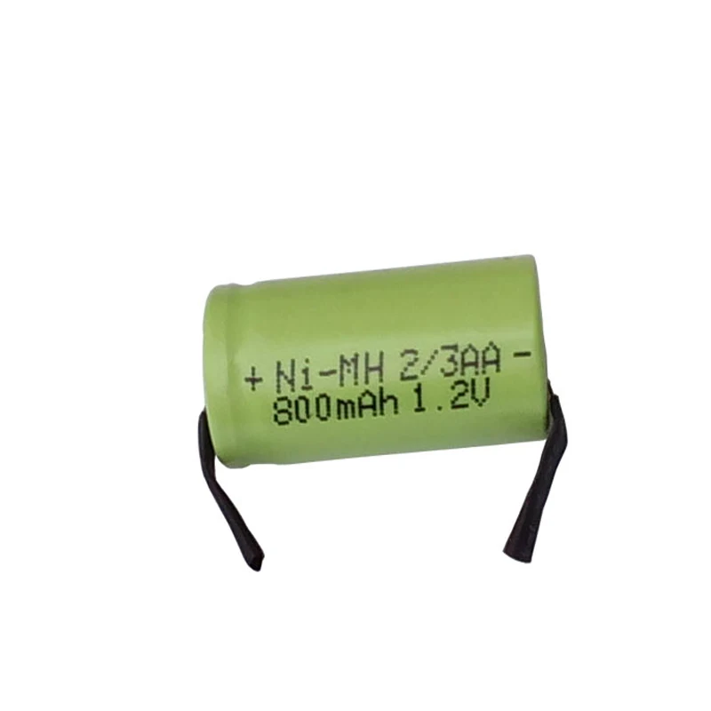 2/3AA 800mAh 1.2V NIMH Rechargeable Battery Pack with Nickel Tape for DIY Electric Shaver