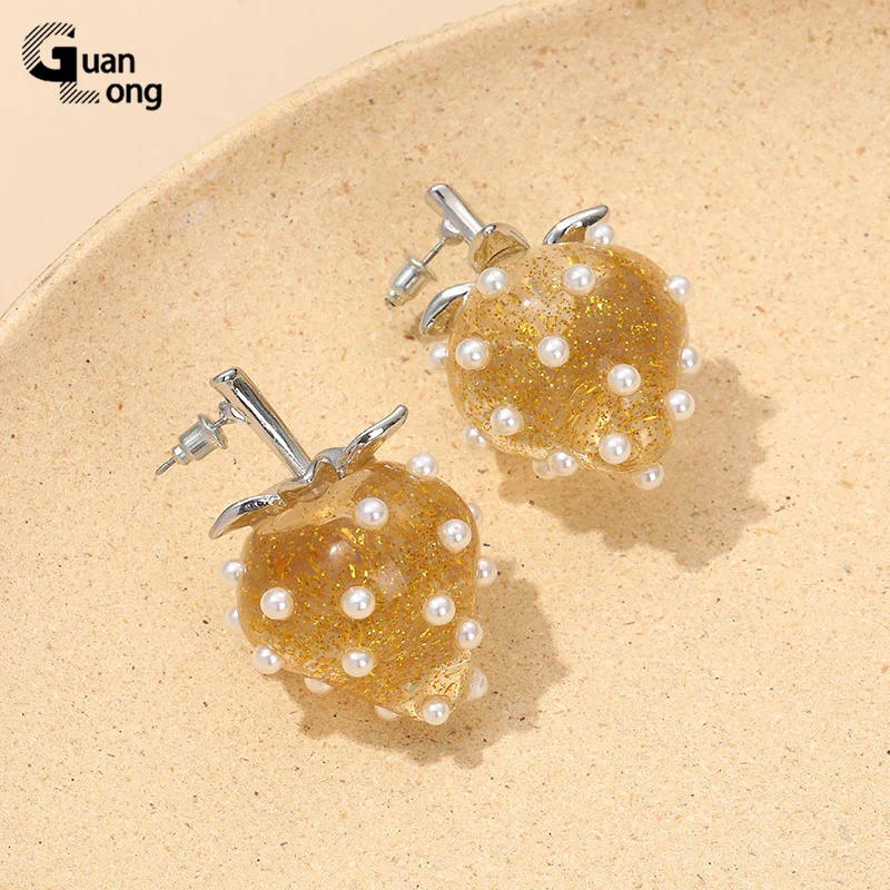 Guanglong Fashion Drop Earrings For Women Trending Luxury Korean Resin Acrylic Big Earring for Girls Aesthetic Gifts Jewelry New