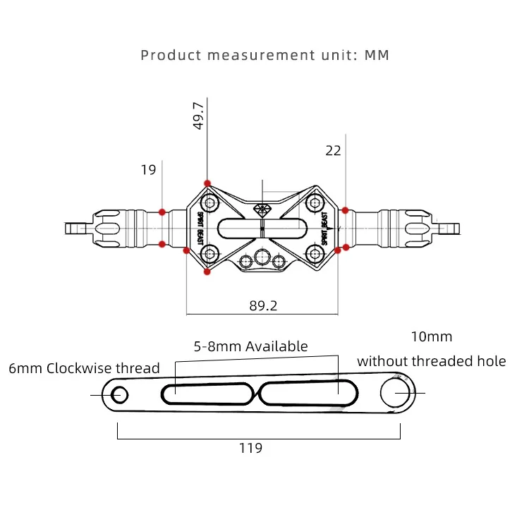 SPIRIT BEAST Motorcycle modified handlebar accessories scooter balance bar handle bar reinforcement bar extension stent